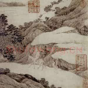明代 唐寅《南游图》国画山水作品图片鉴赏