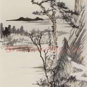 张大千《山水图轴》国画山水作品图片鉴赏