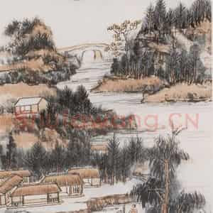 张大千《木叶凝霜图轴》国画综合作品图片鉴赏
