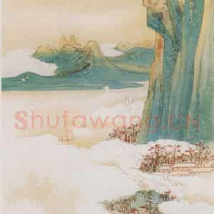 张大千《杜甫诗意图轴》国画综合作品图片鉴赏