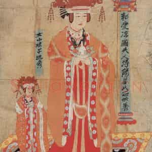 张大千《临敦煌人物图轴》国画人物作品图片鉴赏