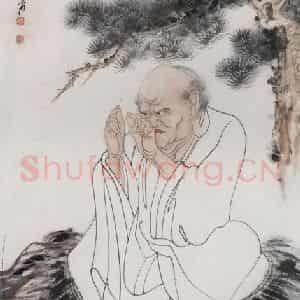 张大千《罗汉图轴》国画人物作品图片鉴赏