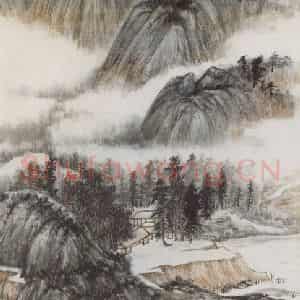张大千《苍山秀美图轴》国画山水作品图片鉴赏