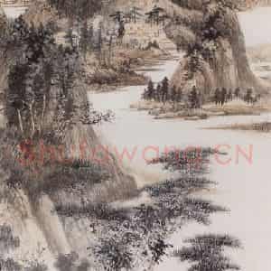 张大千《水阁清凉图轴》国画山水作品图片鉴赏