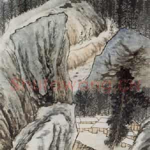 张大千《山水图轴》国画山水作品图片鉴赏