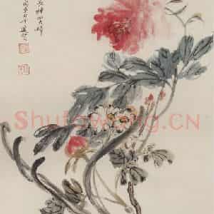 张大千《神仙富贵图轴》国画花鸟作品图片鉴赏