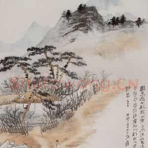 张大千《仿石涛山水图轴》国画山水作品图片鉴赏