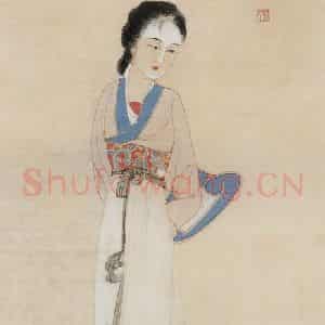 张大千《仕女图轴》国画人物作品图片鉴赏