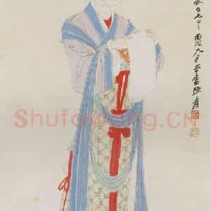 张大千《仕女图轴》国画人物作品图片鉴赏