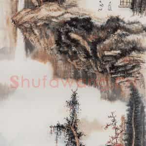 张大千《千山渴雨图轴》国画山水作品图片鉴赏