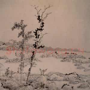 1645年 陈洪绶《杂画册》国画山水写意作品图片鉴赏