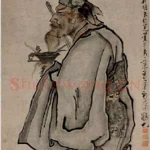 1645年 陈洪绶《钟馗像轴》国画人物工笔作品图片鉴赏