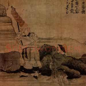 1646年 陈洪绶《苏李泣别图轴》国画人物工笔作品图片鉴赏