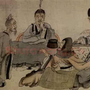 1646年 陈洪绶《华山五老图卷》国画人物工笔作品图片鉴赏