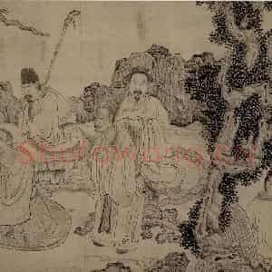 1647年 陈洪绶《雅集图卷》国画人物工笔作品图片鉴赏