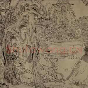 1647年 陈洪绶《雅集图卷》国画人物工笔作品图片鉴赏