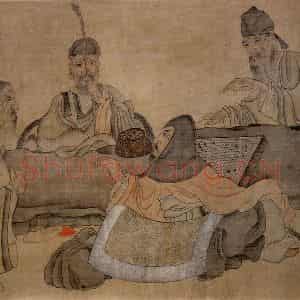 1647年 陈洪绶《高隐图卷》国画人物工笔作品图片鉴赏