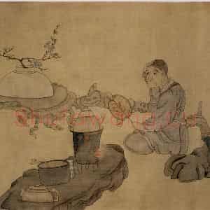 1647年 陈洪绶《高隐图卷》国画人物工笔作品图片鉴赏