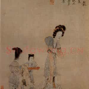1647年 陈洪绶《杂画册》国画人物工笔作品图片鉴赏