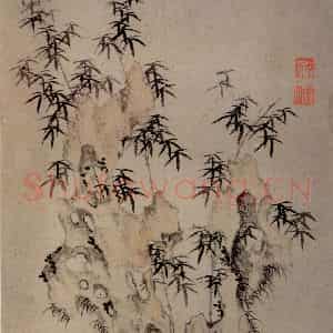 1647年 陈洪绶《梅竹山水图册》国画花鸟工笔作品图片鉴赏