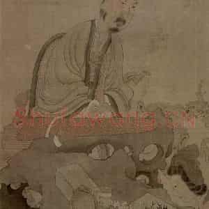 1649年 陈洪绶《授徒图轴》国画人物工笔作品图片鉴赏