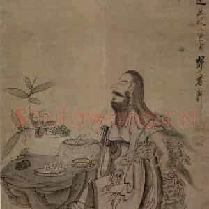 1649年 陈洪绶《晞发图轴》国画人物工笔作品图片鉴赏