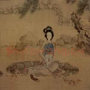 1649年 陈洪绶《何天章行乐图卷》国画人物工笔作品图片鉴赏