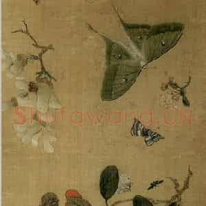 1649年 陈洪绶《百蝶图卷》国画花鸟工笔作品图片鉴赏