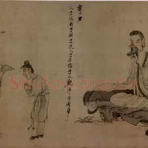 1650年 陈洪绶《陶渊明故事图卷》国画人物工笔作品图片鉴赏