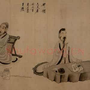 1650年 陈洪绶《陶渊明故事图卷》国画人物工笔作品图片鉴赏