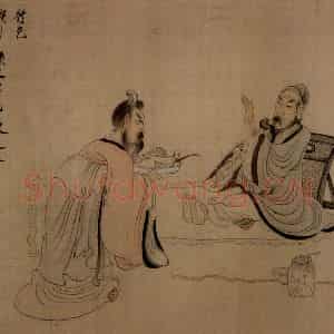 1650年 陈洪绶《陶渊明故事图卷》国画人物工笔作品图片鉴赏