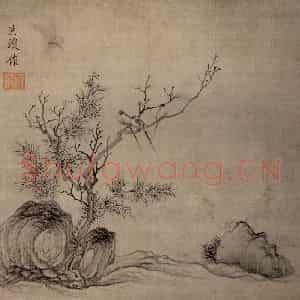 1650年 陈洪绶《为豫和尚画册》国画花鸟工笔作品图片鉴赏