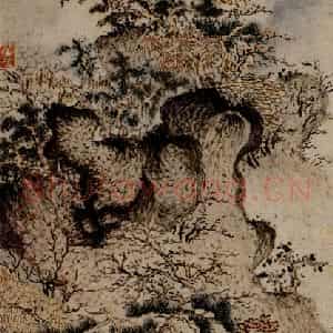 1621年 陈洪绶《早年画册》国画山水写意作品图片鉴赏