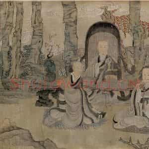 1651年 陈洪绶《问道图卷》国画人物工笔作品图片鉴赏