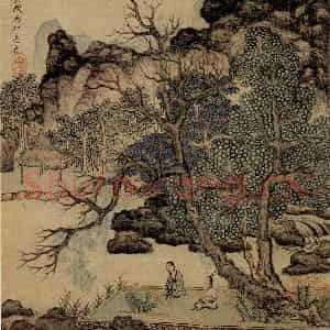 1651年 陈洪绶《模古图》国画人物工笔作品图片鉴赏