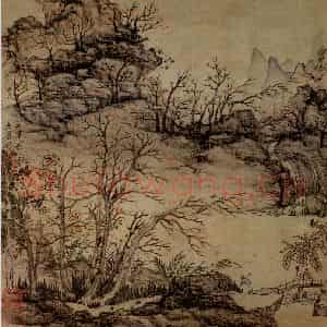 1651年 陈洪绶《模古图》国画山水工笔作品图片鉴赏
