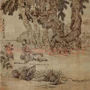 1651年 陈洪绶《模古图》国画人物工笔作品图片鉴赏