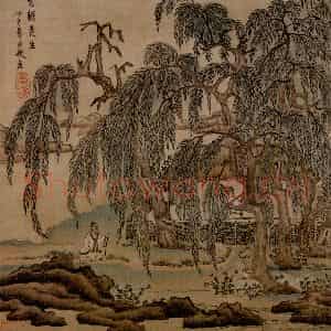 1651年 陈洪绶《模古图》国画人物工笔作品图片鉴赏