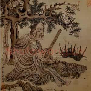 1651年 陈洪绶《模古图》国画人物工笔作品图片鉴赏