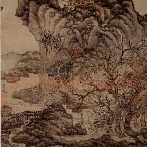 1651年 陈洪绶《模古图》国画山水工笔作品图片鉴赏