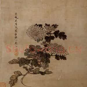 1651年 陈洪绶《模古图》国画花鸟工笔作品图片鉴赏