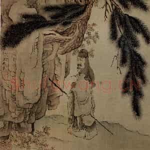 1651年 陈洪绶《模古图》国画人物工笔作品图片鉴赏