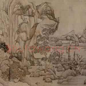 1652年 陈洪绶《西园雅集图卷》国画人物工笔作品图片鉴赏
