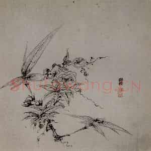 1619年 陈洪绶《模古图》国画花鸟写意作品图片鉴赏