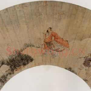 1616年 陈洪绶《人物画扇》国画人物工笔作品图片鉴赏