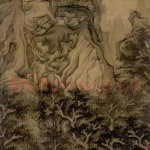 1624年 陈洪绶《五泄山图轴》国画山水工笔作品图片鉴赏