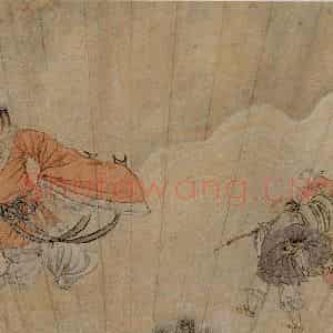 1616年 陈洪绶《人物画扇》国画人物工笔作品图片鉴赏