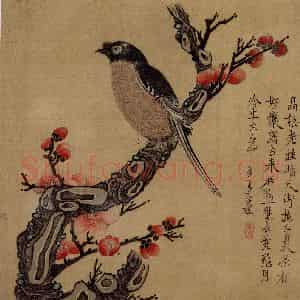 1627年 陈洪绶《父子合册》国画花鸟工笔作品图片鉴赏