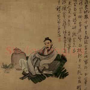 1633年 陈洪绶《父子合册》国画人物工笔作品图片鉴赏