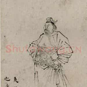1616年 陈洪绶《白描水浒叶子册》国画人物工笔作品图片鉴赏